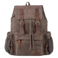 Travel Laptop Backpack, P.KU.VDSL Vintage Backpack Canvas Rucksack for Women Men, Retro Bookbag for School Hiking Fit 17’’ Laptop