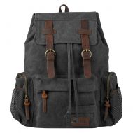 Travel Laptop Backpack, P.KU.VDSL Vintage Backpack Canvas Rucksack for Women Men, Retro School Bookbag Fit 17’’ Laptop