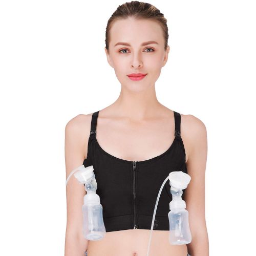  [아마존베스트]PACASSO Hands Free Pumping Bra, Breastfeeding Bra, Wire-Free, with Or Without Strap of Breast Pumping Bra,...