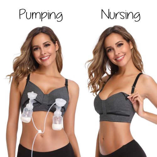  [아마존베스트]PACASSO Hands Free Pumping Bra, Breastfeeding Bra, Pump&Nurse Nursing Bra,Adjustable and Wire Free, Suitable for Breast Pumps by Medela,Lansinoh,Philips,Avent,Bellema,Spectra,Bellababy, S-