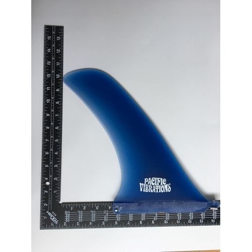  PACIFIC VIBRATIONS 10.25 David Nuuhiwa SURFBOARD LONGBOARD FIN Vintage Template Fiberglass Longboard center box fin color BLUE