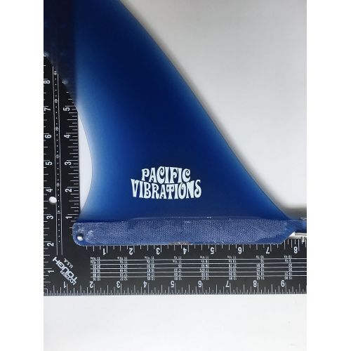  PACIFIC VIBRATIONS 10.25 David Nuuhiwa SURFBOARD LONGBOARD FIN Vintage Template Fiberglass Longboard center box fin color BLUE