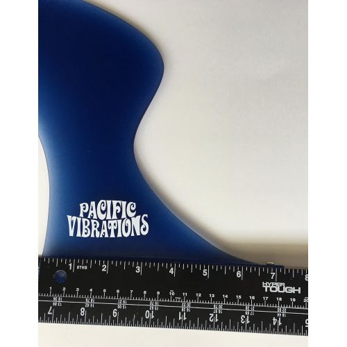  PACIFIC VIBRATIONS 9.25” Surfboard FOOTBALL FIN Vintage Template Fiberglass Longboard center box fin color BLUE