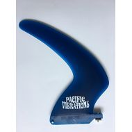PACIFIC VIBRATIONS 9” Surfboard Boomerang FIN Vintage Template Fiberglass Longboard center box fin color BLUE
