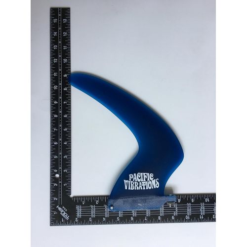  PACIFIC VIBRATIONS 9” Surfboard Boomerang FIN Vintage Template Fiberglass Longboard center box fin color BLUE