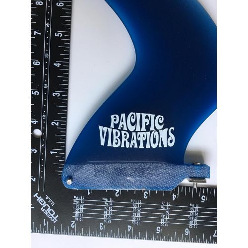  PACIFIC VIBRATIONS 9” Surfboard Boomerang FIN Vintage Template Fiberglass Longboard center box fin color BLUE