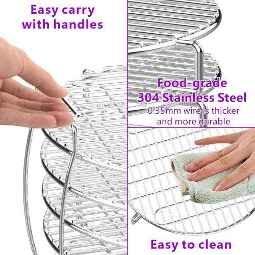  Dehydrator Rack, Packism 5 Tier Food Dehydrator Stand for Ninja Foodi Accessories, Fits 6.5 qt and 8 qt Ninja Foodi Pressure Cooker and Air Fryer, Food Grade 304 Stainless Steel, S