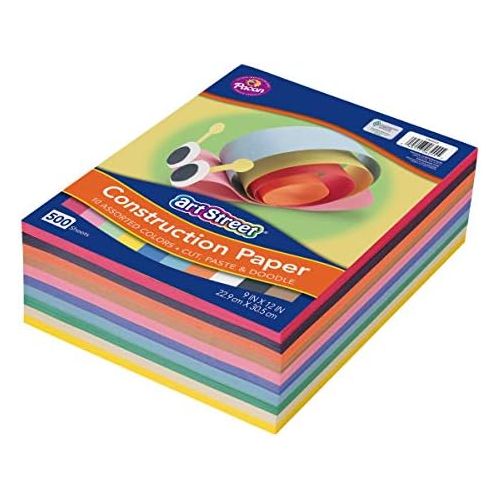  Pacon Lightweight Construction Paper, 10 Assorted Colors, 9 x 12, 500 Sheets (4 Count)
