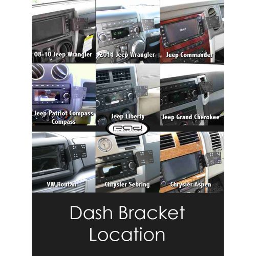  PADHOLDR Padholdr Tablet Dash Kit for most 08-12 Chrysler, Dodge, and Jeep