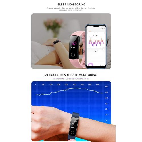  PADY-Honor Huawei Honor Band 4 6-Axis Inertial Heart Rate Monitor Infrared 0.95 Full Touch AMOLED Color Screen Home Button All-in-One Activity Tracker 5ATM Waterproof Standard Edition