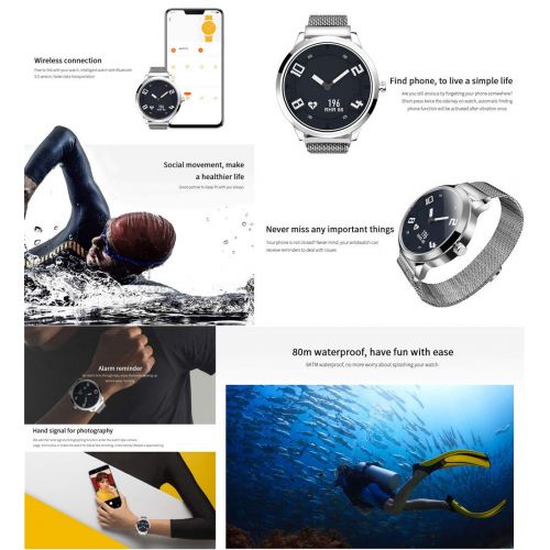  PADY-Outdoor Watch X 8ATM Waterproof Bluetooth Smartwatch Fitness Tracker Sleep Monitoring Heart Rate Intelligent Pedometer Calorie Calls Reminding Vibration Alarm for iOS iPhone A