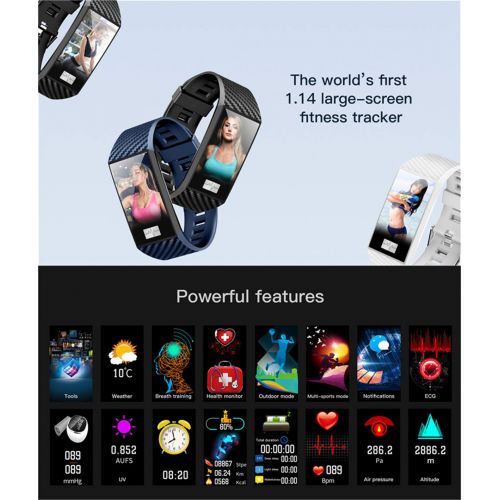  PADY-Wearable Technology NO.1 DT58 Blood Oxygen Pressure Smart Bracelet Activity Tracker Watch with Heart Rate Monitor Blood Pressure Monitor Sport Smart Watch Pedometer IP68 Waterproof 1.14 Inch Color Scr