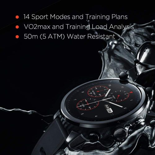  PADY-Wearable Technology Original Xiaomi Amazfit Stratos Pace 2 Smartwatch Running Watch Multisport GPS 5ATM All-Day Heart Rate Sleep Monitor Fitness Bluetooth Smart Watch Compatible with iOS & Android