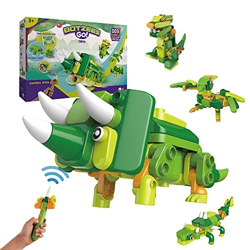  [아마존베스트]PAI TECHNOLOGY BOTZEES GO! Dinosaur Robot Toys, Building & Electric Remote Control Toys, Educational STEM Toys, Creative Building Kits, Learning Toys for Kids Ages 3+, Boys Toys, with RC Magic St