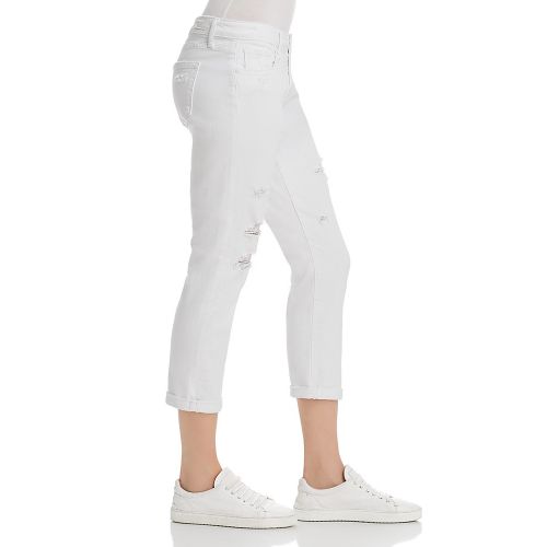  PAIGE Brigitte Straight Jeans in Bright White Destructed