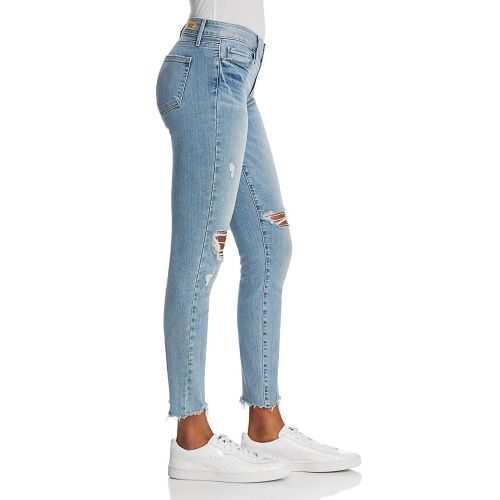  PAIGE Hoxton Ankle Skinny Jeans in Janis Destructed