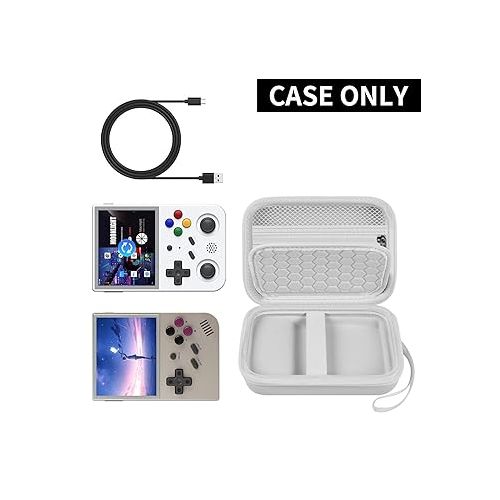  PAIYULE Travel Case Compatible with RG353V/ RG35XX/ RG353VS/ R36S Retro Handheld Game Console, Handheld Emulator Storage Holder Organizer, Android Game Console Carrying Bag (Box Only) (White)