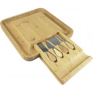 [아마존베스트]Palm Naki Bamboo Cheese Board - Premium Charcuterie Board, Bamboo Cutting Board, Serving Platter, Eco Friendly, Dimension: 13 (L) x 13 (W) x 1.77 (H)