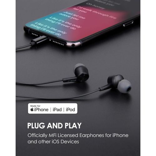  PALOVUE Lightning Headphones Earphones Earbuds Compatible iPhone 13 12 11 Pro Max iPhone X XS Max XR iPhone 8 Plus iPhone 7 Plus MFi Certified with Microphone Controller SweetFlow