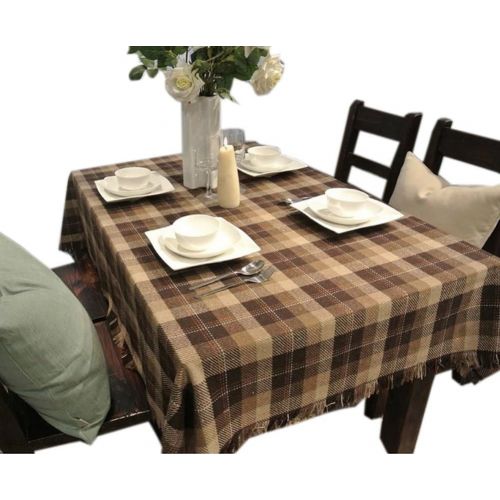  PANDA SUPERSTORE [Brown Plaid] Country Style Tablecloths/Table Cloths/Table Cover (130180CM)