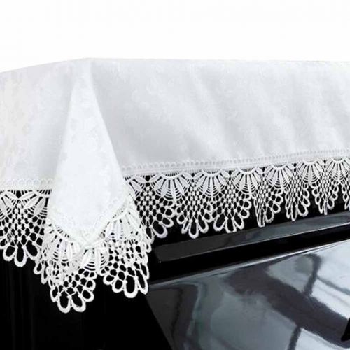  PANDA SUPERSTORE Dustproof Piano Cloth Piano Cover Lace Upright Piano Dust Cover White PianoTowel