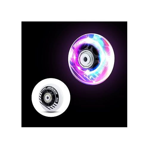  PAPAISON 8 Pack 70mm Light up 82A Inline Skate Wheels with ABEC-7 Bearing，for 306 Model