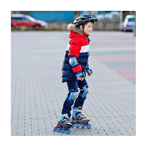  PAPAISON Adjustable Inline Skates Boys Ages 4-12, Roller Skates for Girls Kids with Full Light Up Wheels, Outdoor Illuminating Skates for Children Teens Women