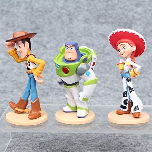 PAPRING Set 3 Toy Toys Action Figure 3-3.8 inch Hot PVC Figures Buzz Lightyear Sheriff Woody Jessie Small Model Mini Doll Christmas Halloween Birthday Gifts Cute Decoration Collect