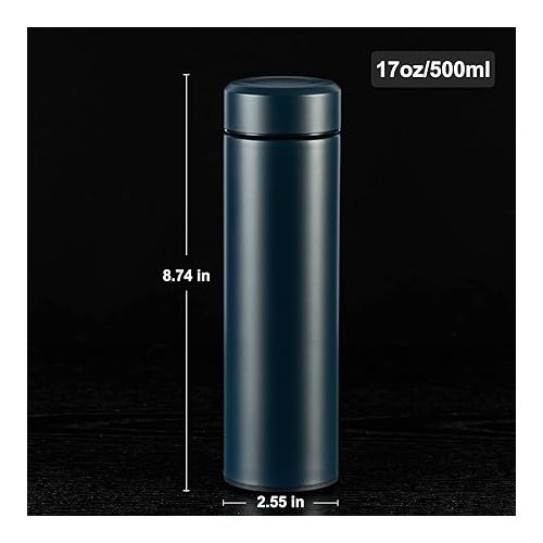  PARACITY Insulated Water Bottle,17 oz Stainless Steel Thermo, Double Wall Vacuum Simple Modern Water Bottle, Metal Water Bottle Keeps Hot for 12 Hrs, Cold for 24 Hrs, for Coffee, Drinks