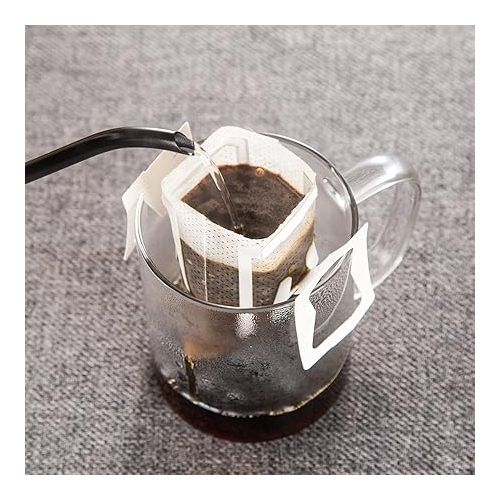  PARACITY 50Pcs Portable Coffee Filter Bag with Hanging Ear Design, Disposable Drip Coffee Filter Paper Bag single Serve, Pour Over Coffee Filter Compatible with a Wide Variety of Coffee Cups/Utensils