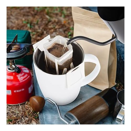  PARACITY 50Pcs Portable Coffee Filter Bag with Hanging Ear Design, Disposable Drip Coffee Filter Paper Bag single Serve, Pour Over Coffee Filter Compatible with a Wide Variety of Coffee Cups/Utensils