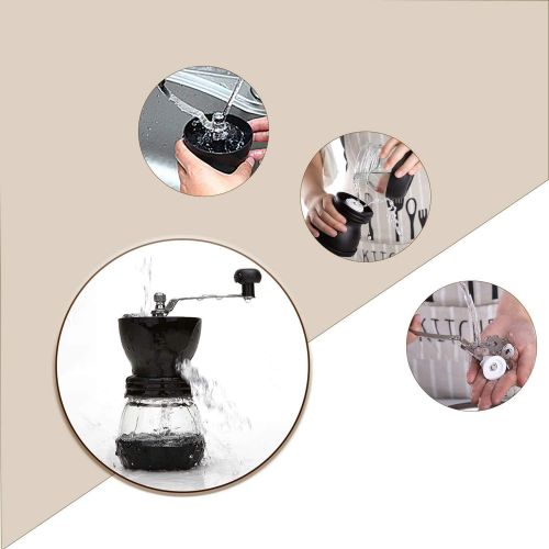  [아마존베스트]PARACITY Manual Coffee Bean Grinder, Hand Coffee Mill with 2 Glass Jars Ceramic Burr Stainless Steel Handle for Aeropress, Drip Coffee, Espresso, French Press, Turkish Brew