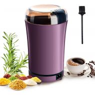 PARACITY Herb Grinder Electric, Electric Weed Grinder Portable Automatic, Small Coffee Grinder/Spice Grinder for Herbs, Peanuts, Fine Leaves, Pepper Beans, Almonds and grains (Purp