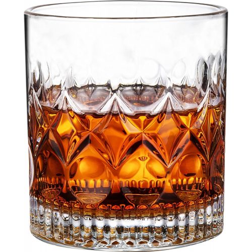  [아마존베스트]PARACITY Whiskey Glass Set of 2 Mountain Crystal Wedge Glass Old Fashioned Tasting Tumblers Funny Gift Box for Dad