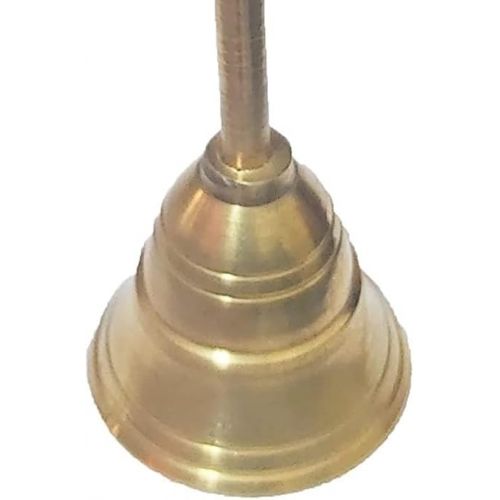  Handheld ghanti Indian Brass handbell Colorful Decorative Jingle Bell for Christmas mandir Pooja Items Wedding Diwali Home Office Decor Hand-Bell (4- Inch)