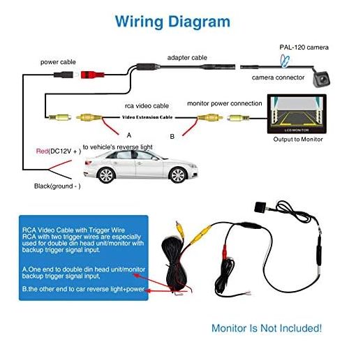  PARKVISION Rearview Camera, Flexible Mounting Position Allows Car Rear View Camera With Inverted Image Vertical And Parking Line Optional [PAL 120]