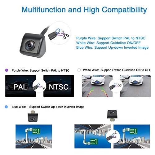  PARKVISION Rearview Camera, Flexible Mounting Position Allows Car Rear View Camera With Inverted Image Vertical And Parking Line Optional [PAL 120]