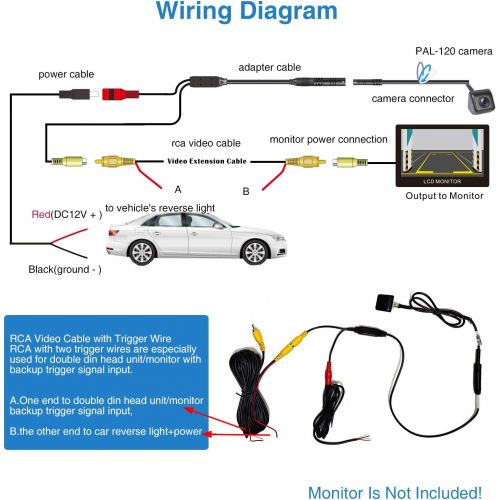  PARKVISION Rearview Camera, Flexible Mounting Position Allows Car Rear View Camera With Inverted Image Vertical And Parking Line Optional [PAL 120]