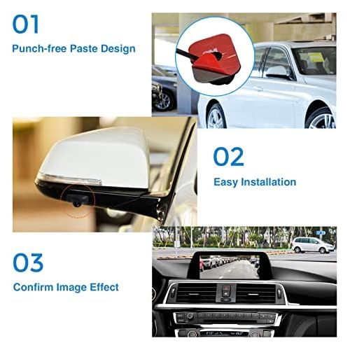  PARKVISION Side camera Sticky Style installation with multiple positions, rear view camera with rotating lens and up down flip image function