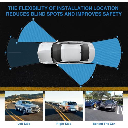  PARKVISION Side camera Sticky Style installation with multiple positions, rear view camera with rotating lens and up down flip image function