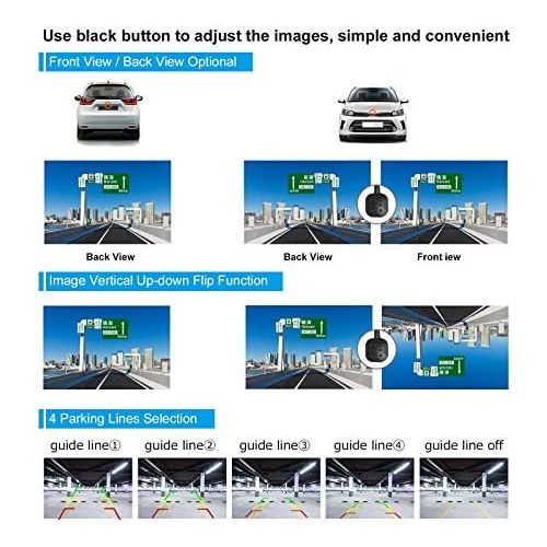  PARKVISION Rear View Camera, One Button Operation to Switch the Image, Flexible Camera Mounting