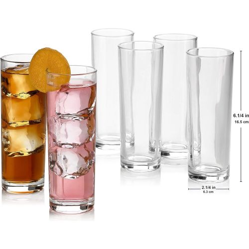  [아마존베스트]PARNOO Set of 8 Highball Glasses, Cocktail Highball Glasses, Tall Drinking Glasses for Water, Juice, Cocktails, Beer and More, Elegant Bar Glasses, Italian Highball Glasses, 10 oz Highbal