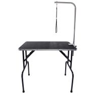PARPET Standard Folding Grooming Table with Grooming Arm/Nylon Noose/Clamp │Maximum Capacity Up to 220 lbs, Black