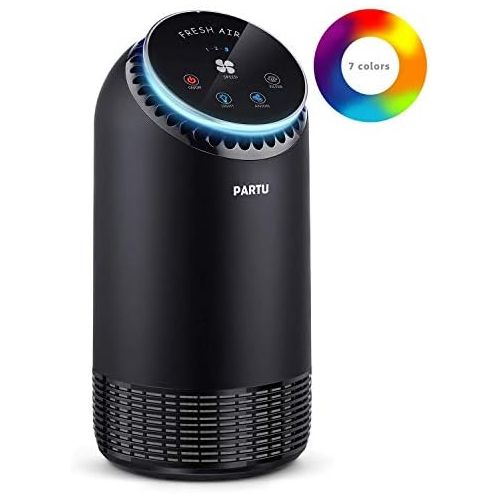  [아마존베스트]PARTU Air Purifier for Home Allergies and Pets Dander HEPA Filter with Activated Carbon Air Cleaner, Removes Allergies, Smoke, Dust, Pollen, Odor, Germs, Mold, No Ozone (Available