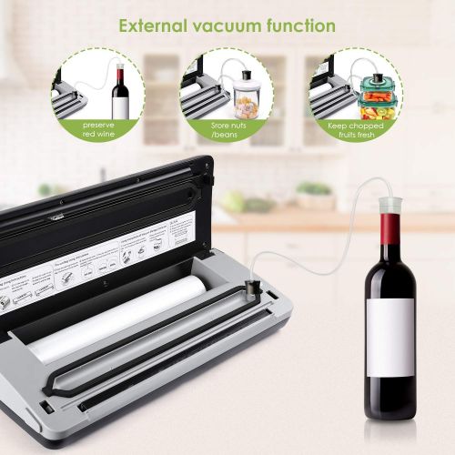  [아마존 핫딜]  [아마존핫딜]PARTU Vakuumiergerat - Automatischer Vakuumierer mit Starter Kit | Trockene und Feuchte Lebensmittel Modi | Eingebauter Cutter | LED Anzeiger | Mit Schutzfolie auf Oberflache