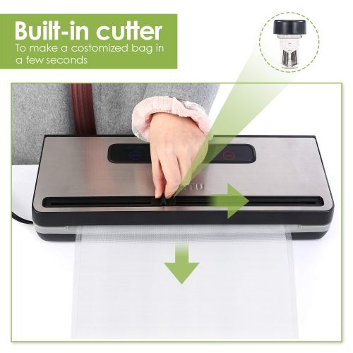  [아마존 핫딜]  [아마존핫딜]PARTU Vakuumiergerat - Automatischer Vakuumierer mit Starter Kit | Trockene und Feuchte Lebensmittel Modi | Eingebauter Cutter | LED Anzeiger | Mit Schutzfolie auf Oberflache