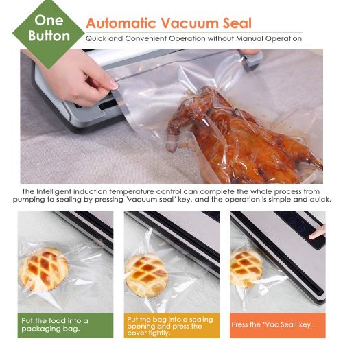  [아마존 핫딜]  [아마존핫딜]PARTU Vakuumiergerat - Automatischer Vakuumierer mit Starter Kit | Trockene und Feuchte Lebensmittel Modi | Eingebauter Cutter | LED Anzeiger | Mit Schutzfolie auf Oberflache