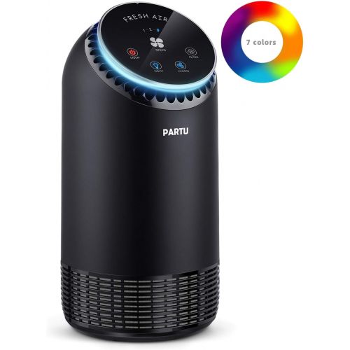  PARTU Air Purifier True HEPA Filter Alleviates Allergies, Eliminates Smoke, Smog,Dust, Pollen, Odor, Germs, Mold，Anion Feature Air Cleaner，No Ozone，Ultra-Silent Sleep Mode(Availabl