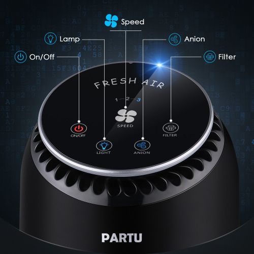  PARTU Air Purifier- The Most Silent Hepa Air Purifiers for Home- Removes 99.97% Smoke, Allergies, Dust, Pollen, Pet Dander, Mold, No Ozone (Available for California)