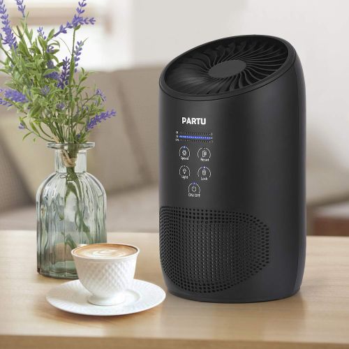  PARTU Hepa Air Purifier - Smoke Air Purifiers for Home with Fragrance Sponge - 100% Ozone Free, Lock Button, Removing 99.97% Allergies, Dust, Pollen, Pet Dander, Mold (Available fo